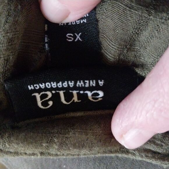 a.n.a Deep Olive Criss-Cross Lightweight Button-Up Blouse - Picture 5 of 5